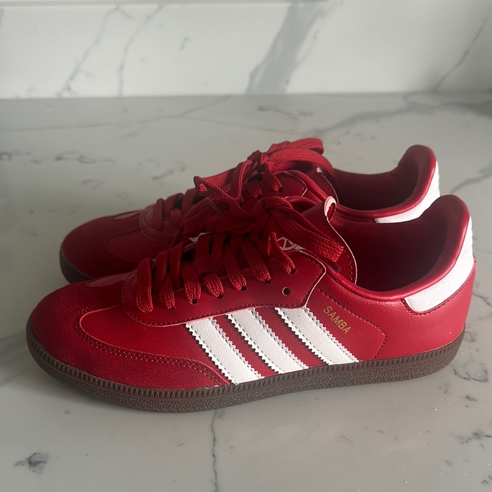 Adidas Samba Red and White Sneakers